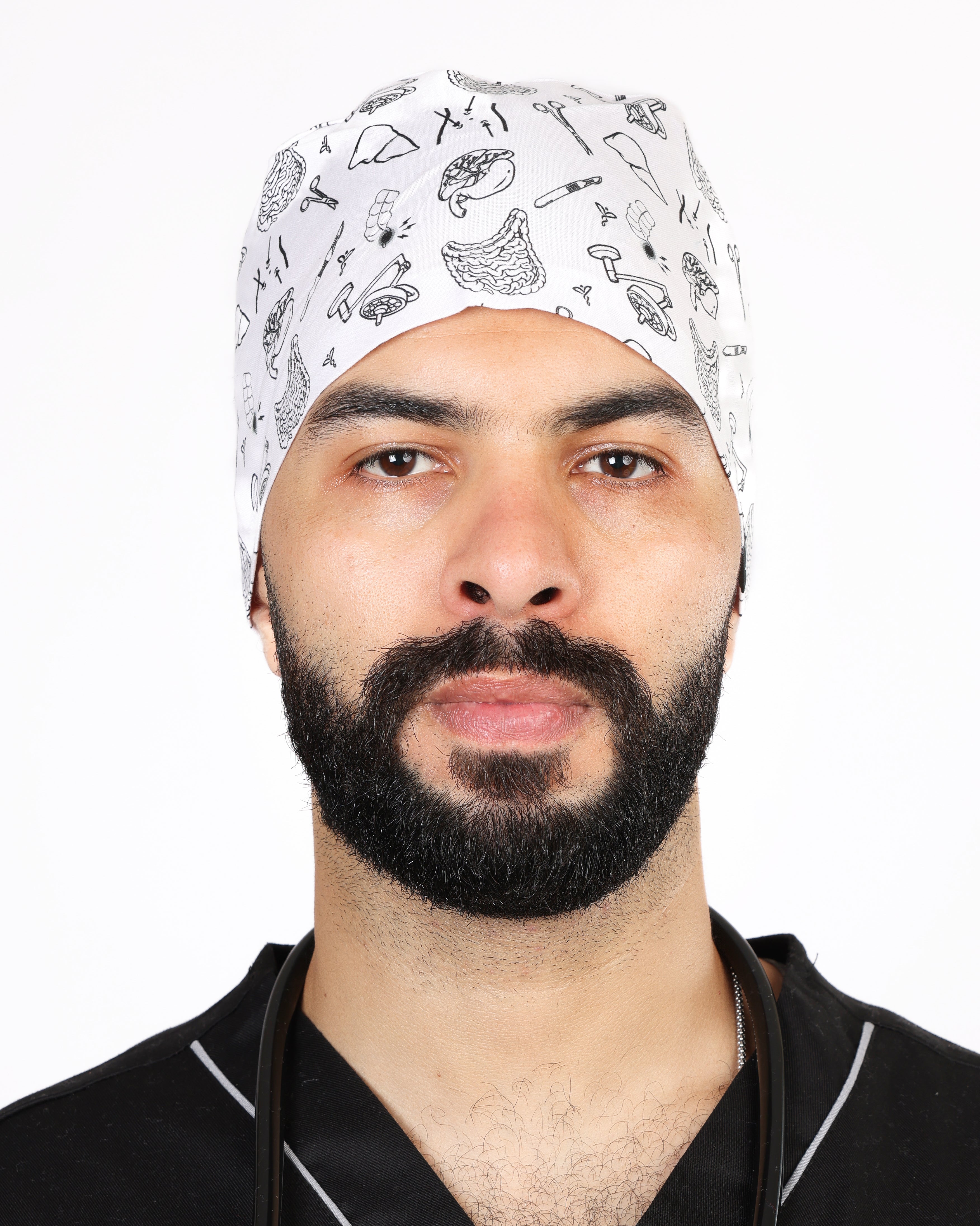 Calot Médical Unisexe – Motif Viscéral Blanc