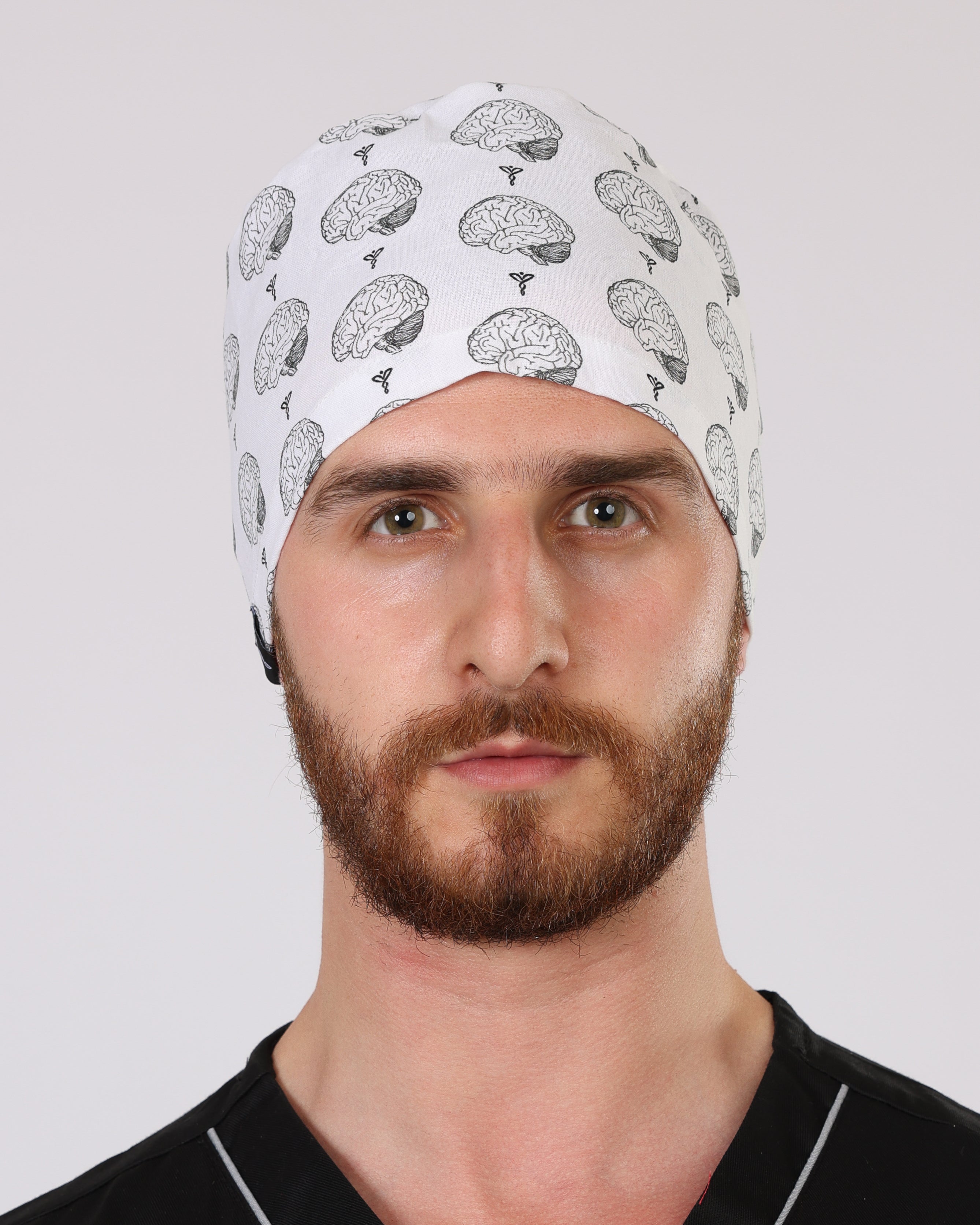 Calot Médical Unisexe –  Motif Brain Mood Blanc