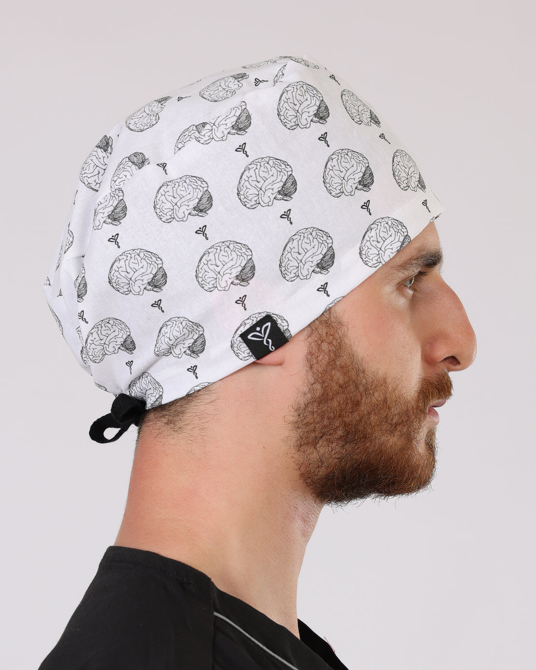 Calot Médical Unisexe –  Motif Brain Mood Blanc