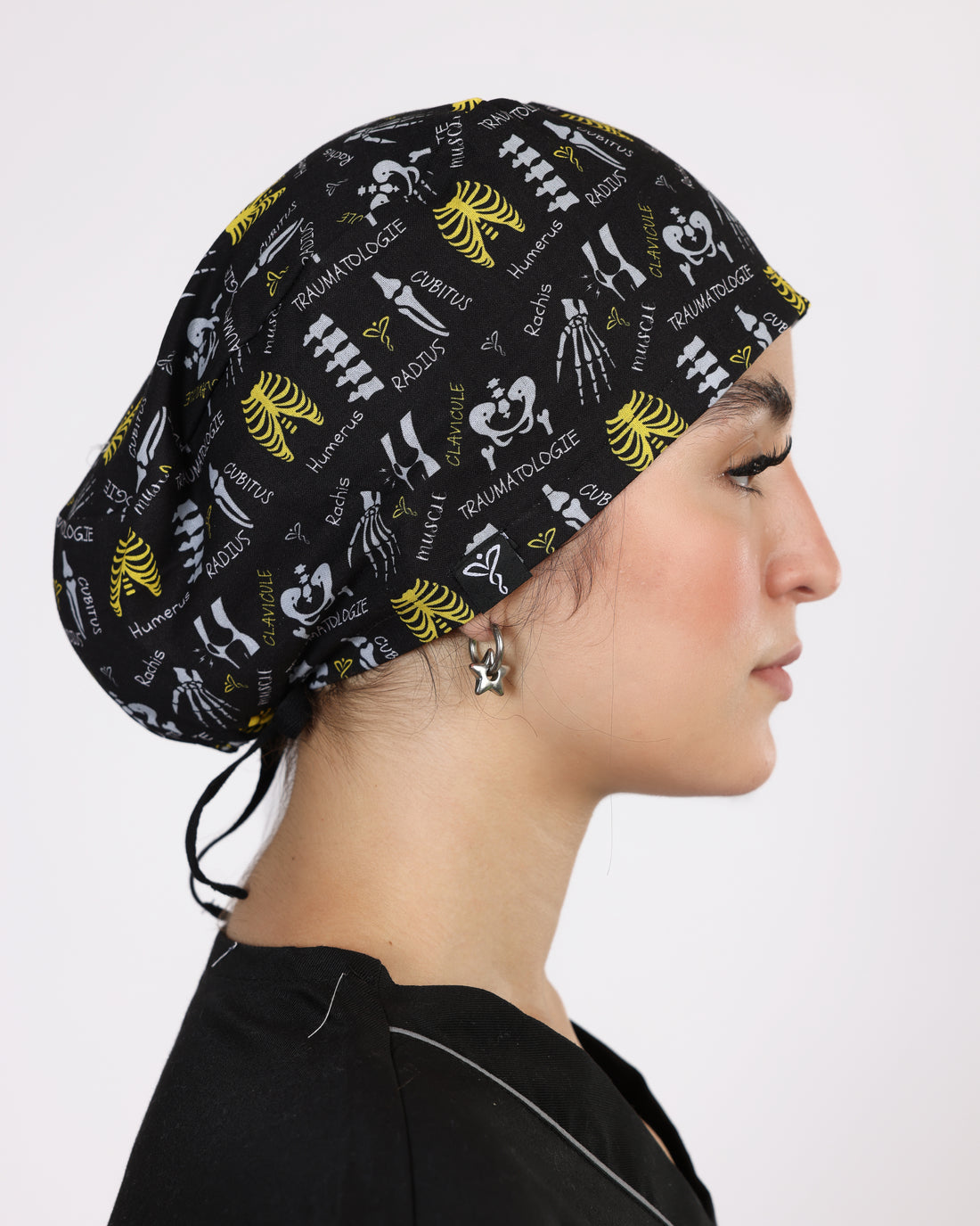 Calot Médical Unisexe –  Motif Traumato Noir