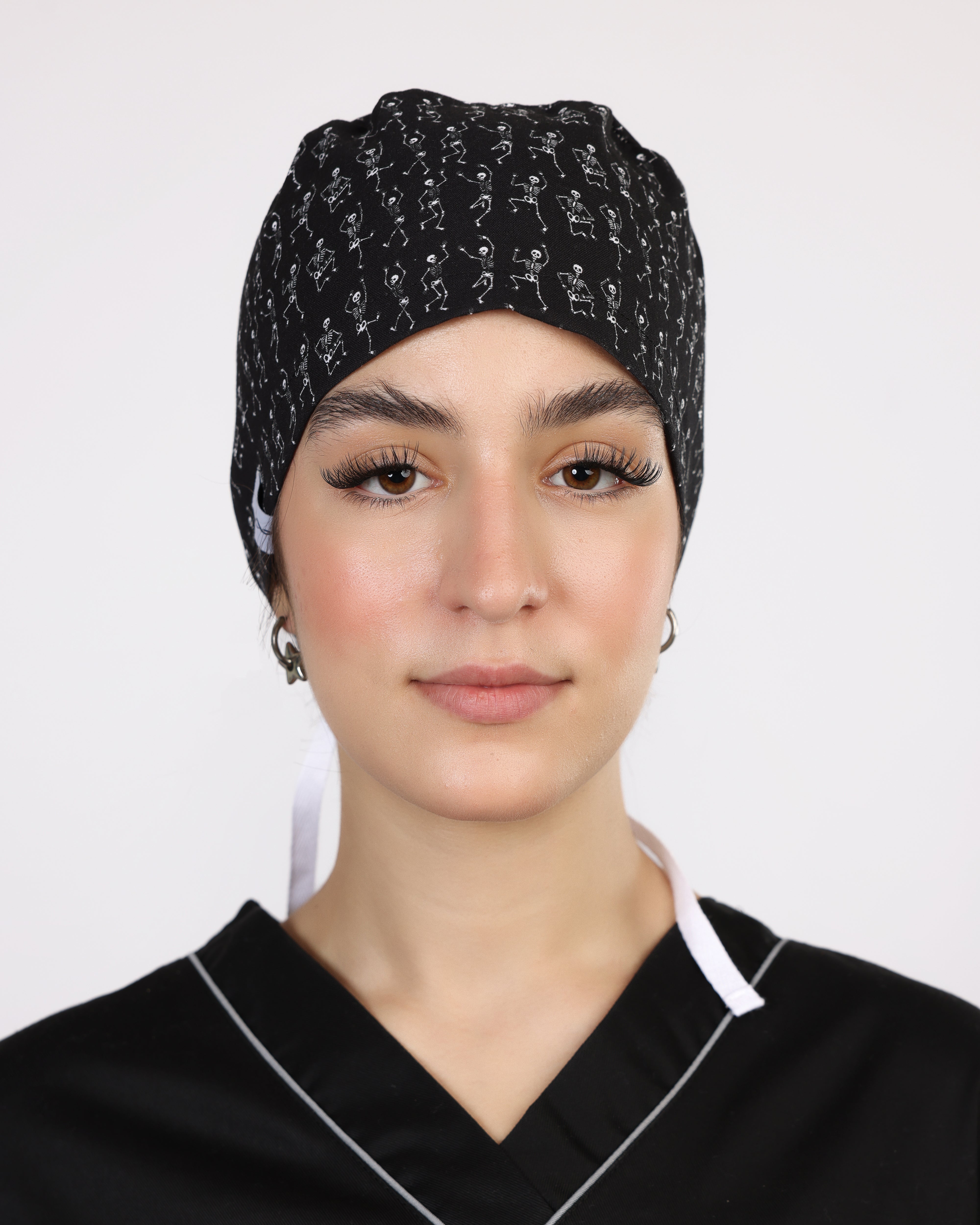Calot Médical Unisexe – Motif Squelettes Fun Noir