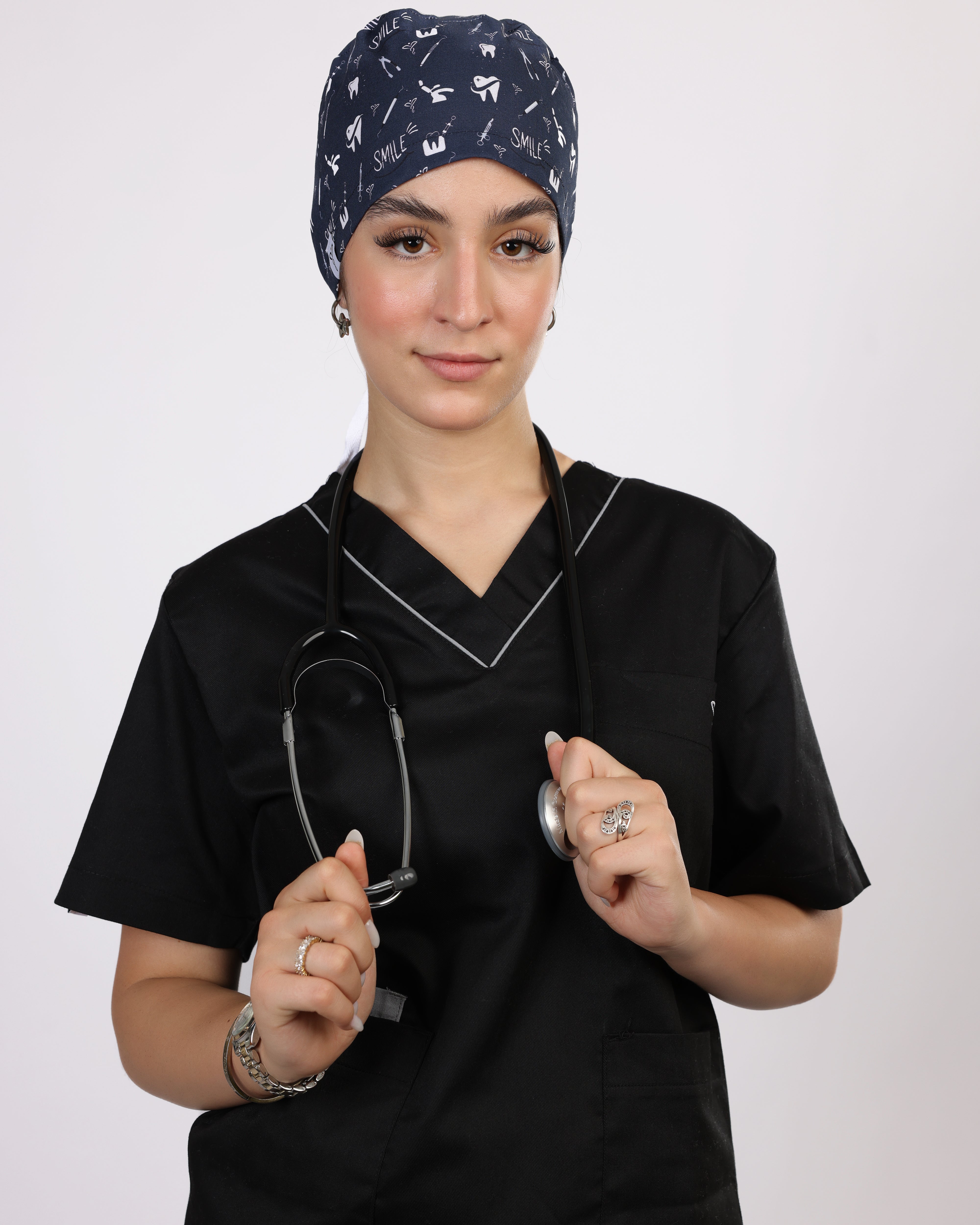 Calot Médical Unisexe – Motif Pro Smile Bleu Indigo