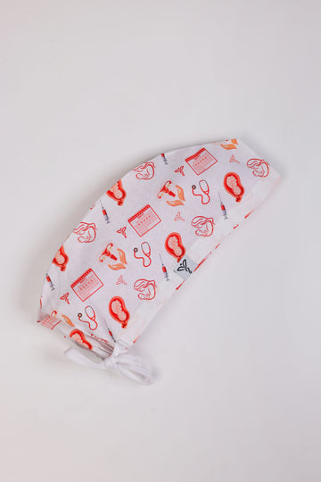 Calot Médical Unisexe – Motif Gynéco Blanc
