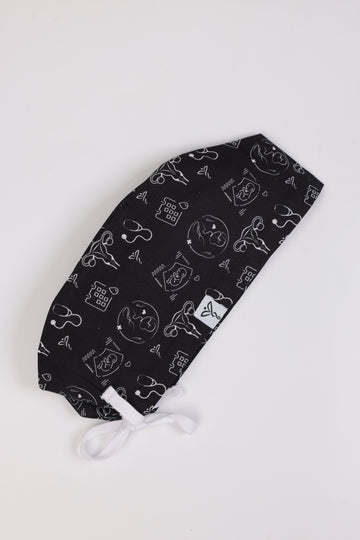 Calot Médical Unisexe – Motif Gynéco Noir