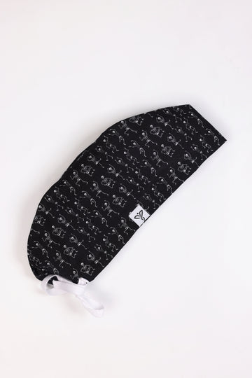 Calot Médical Unisexe – Motif Squelettes Fun Noir