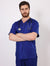 Pyjama de Bloc Col V Stretch Homme - Bleu Roi