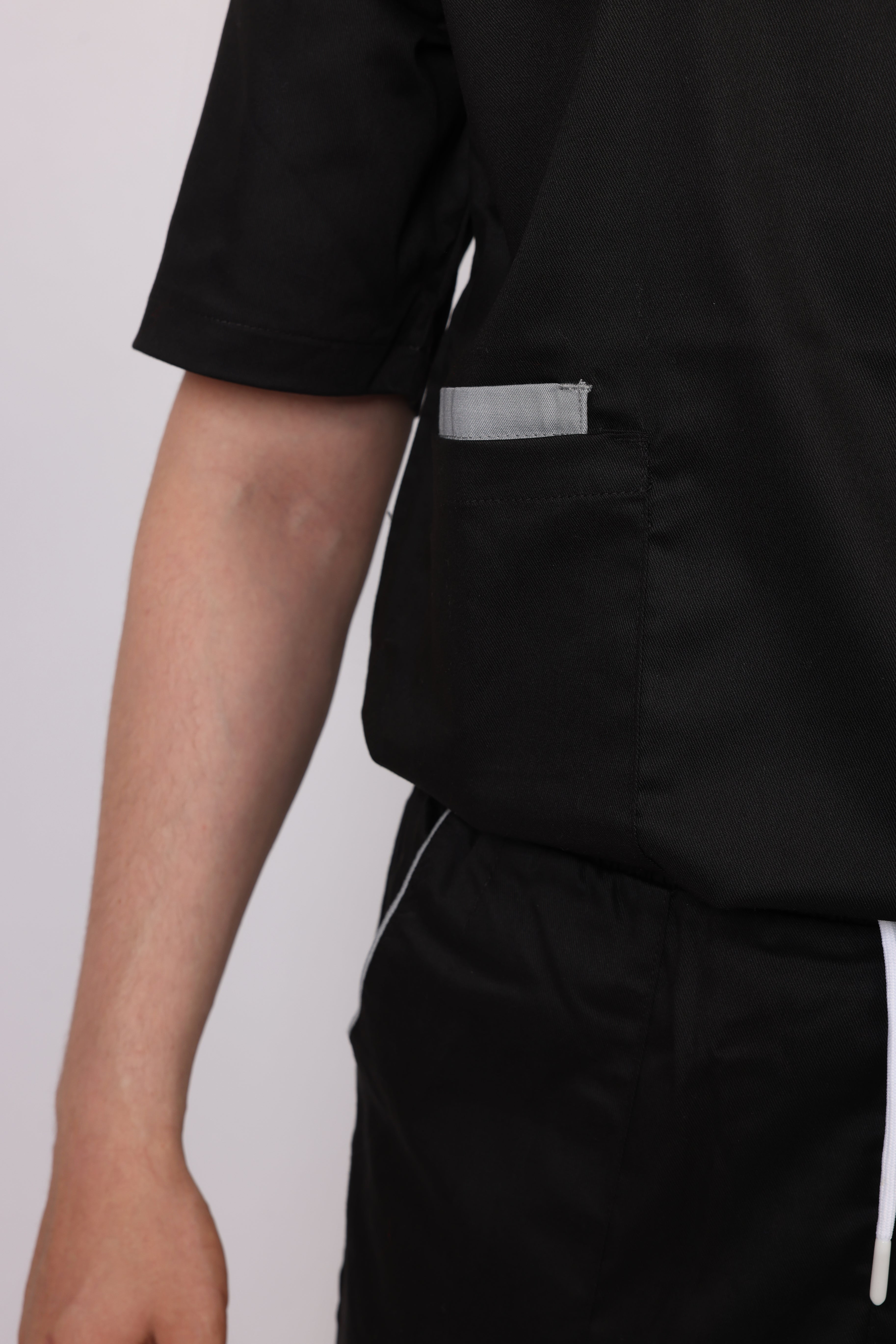 Pyjama de Bloc Col V Stretch Homme - Noir