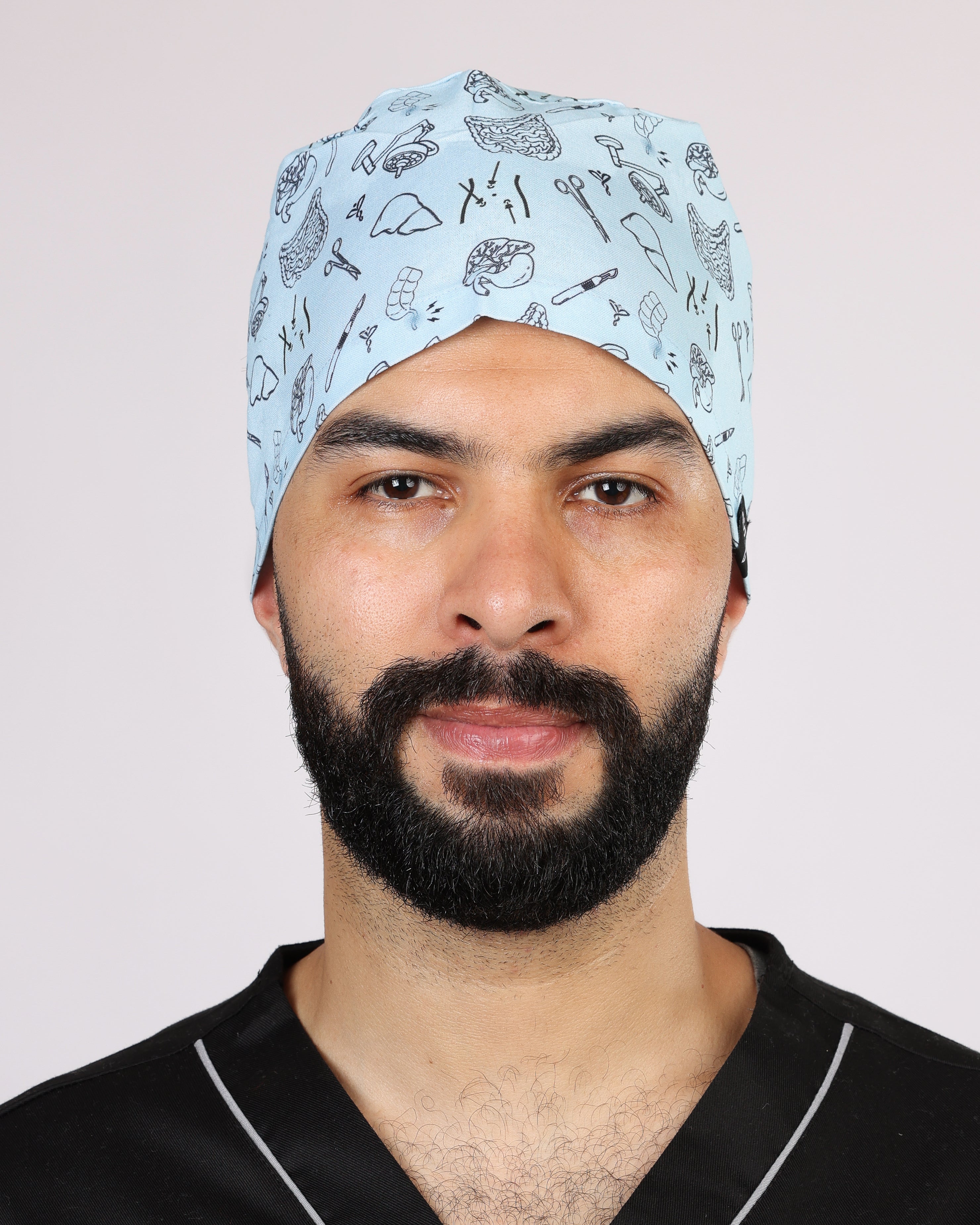 Calot Médical Unisexe – Motif Viscéral Bleu Ciel