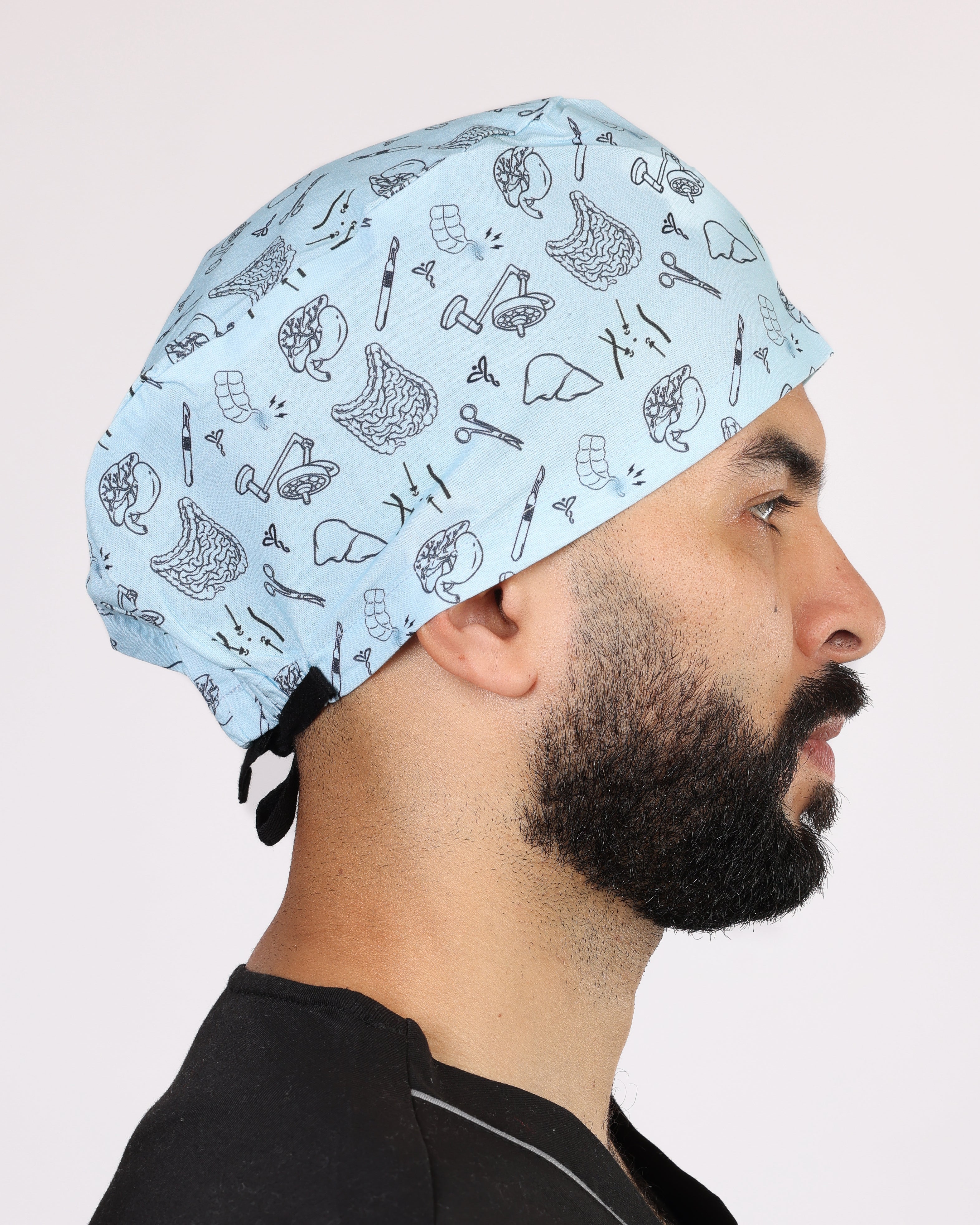 Calot Médical Unisexe – Motif Viscéral Noir