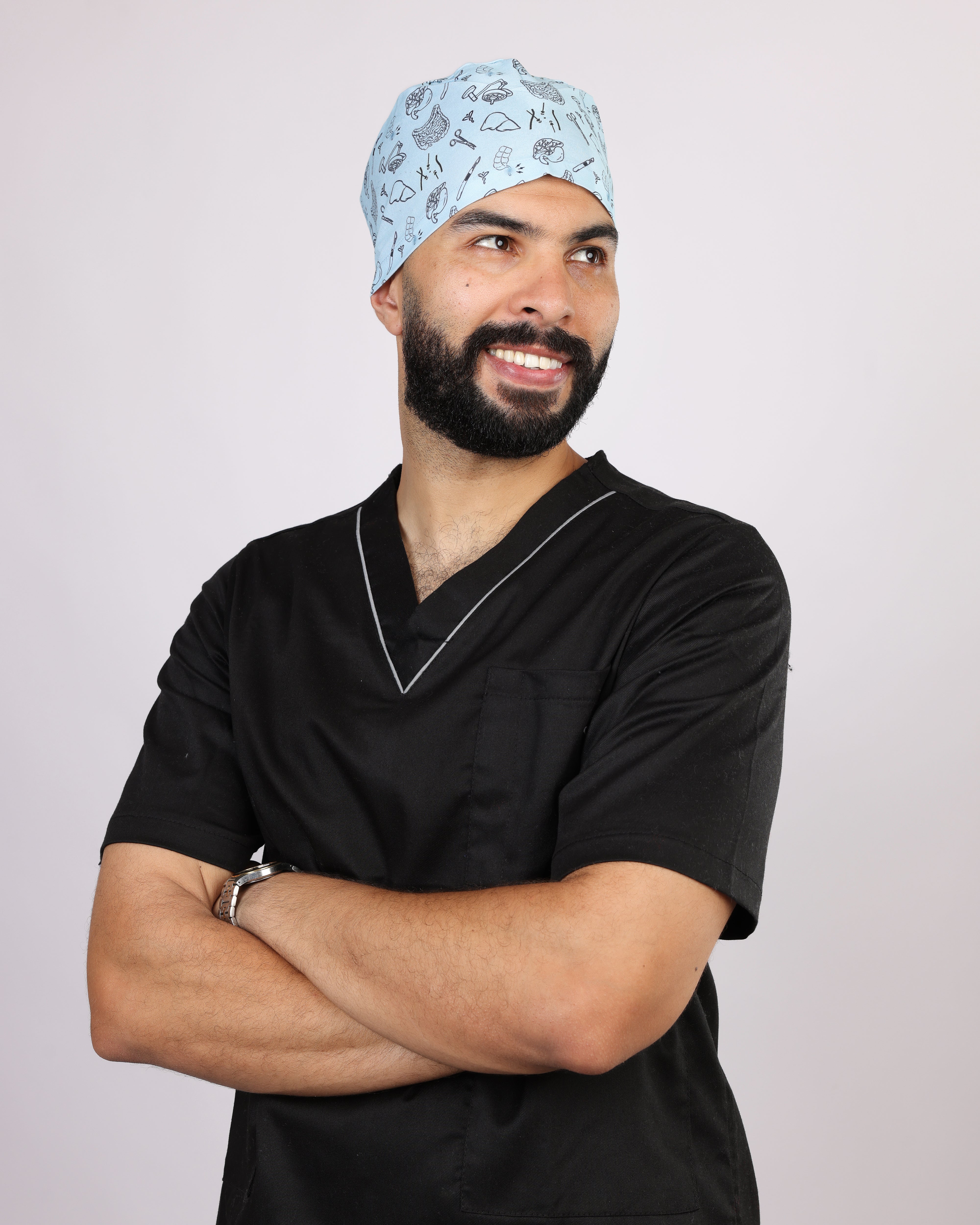 Calot Médical Unisexe – Motif Viscéral Bleu Ciel