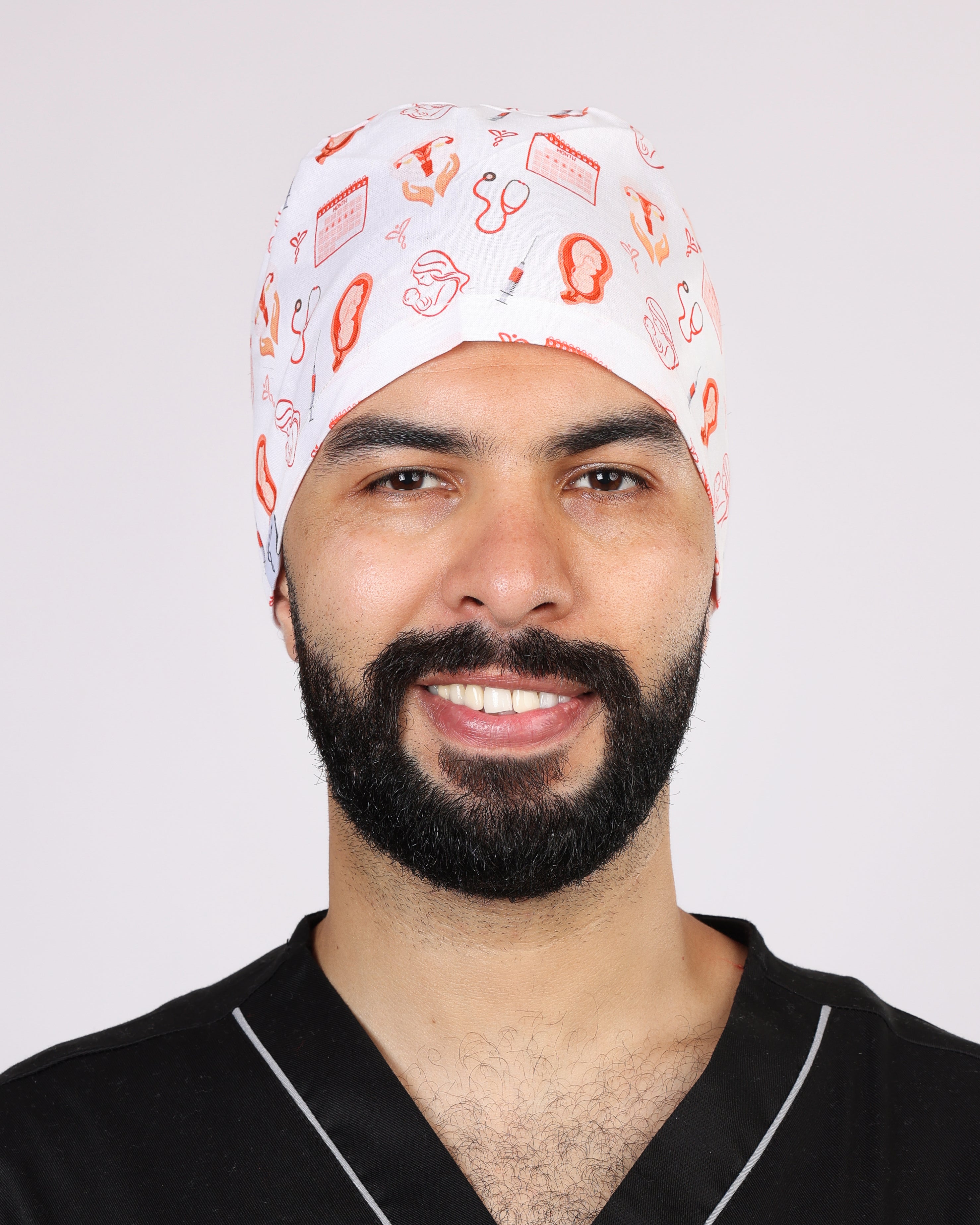 Calot Médical Unisexe – Motif Gynéco Blanc