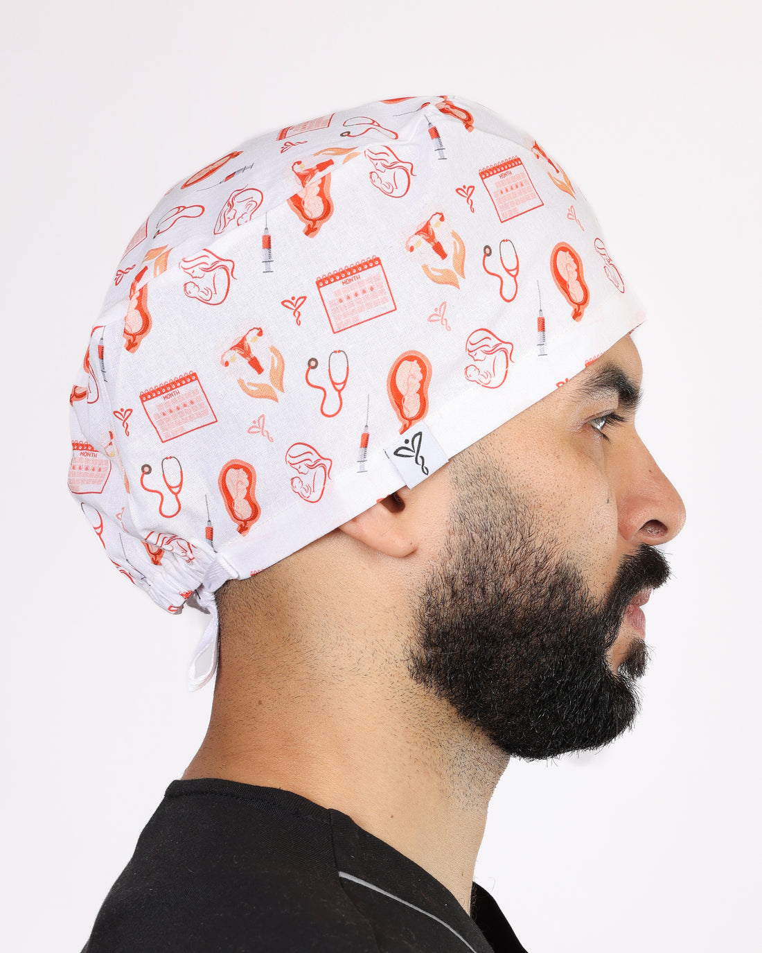 Calot Médical Unisexe – Motif Gynéco Blanc