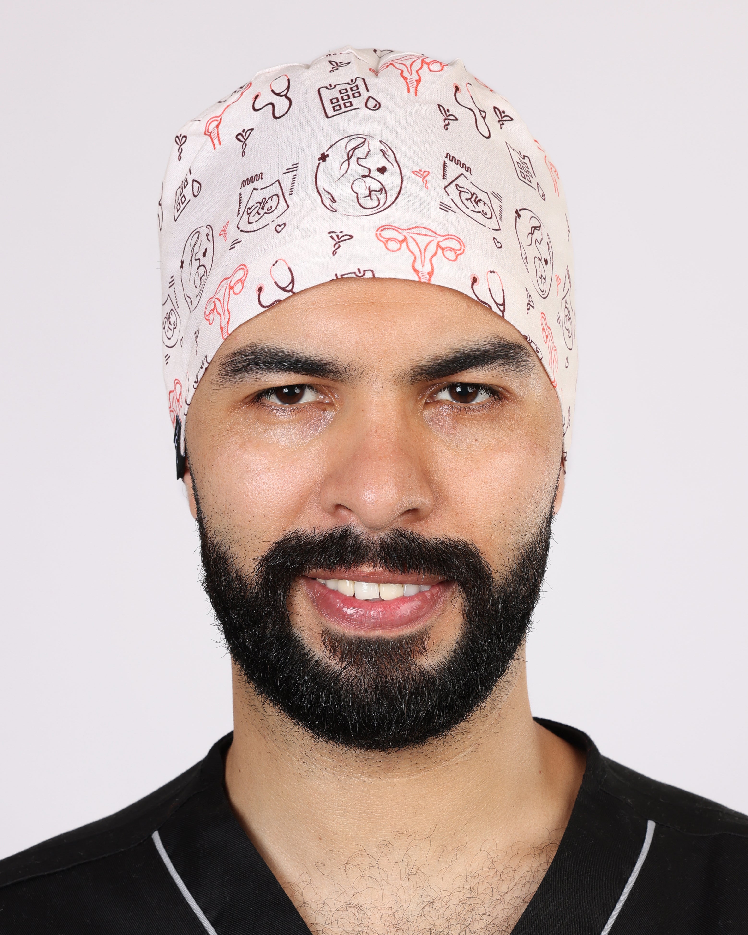 Calot Médical Unisexe – Motif Gynéco Rose Saumon