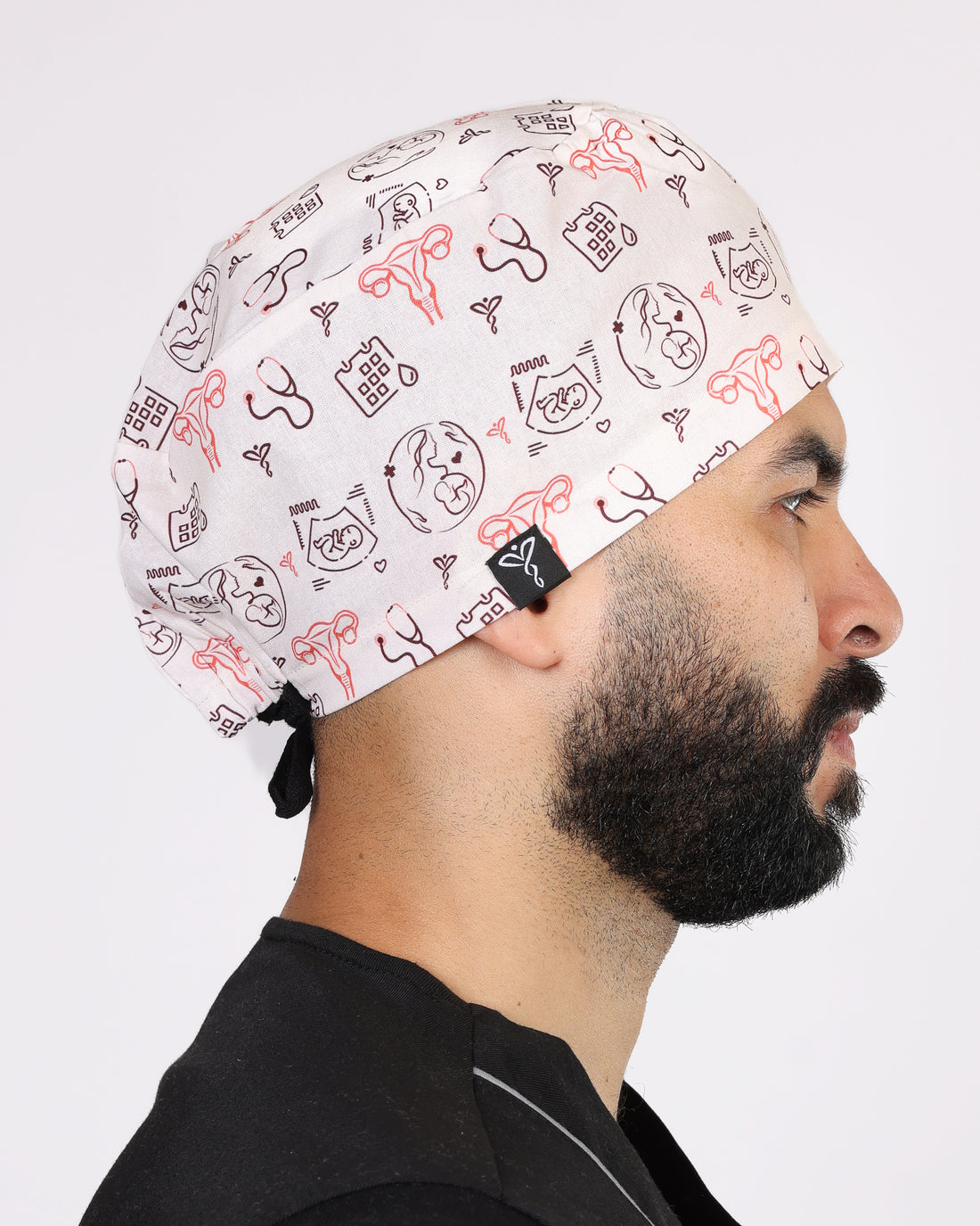 Calot Médical Unisexe – Motif Gynéco Rose Saumon