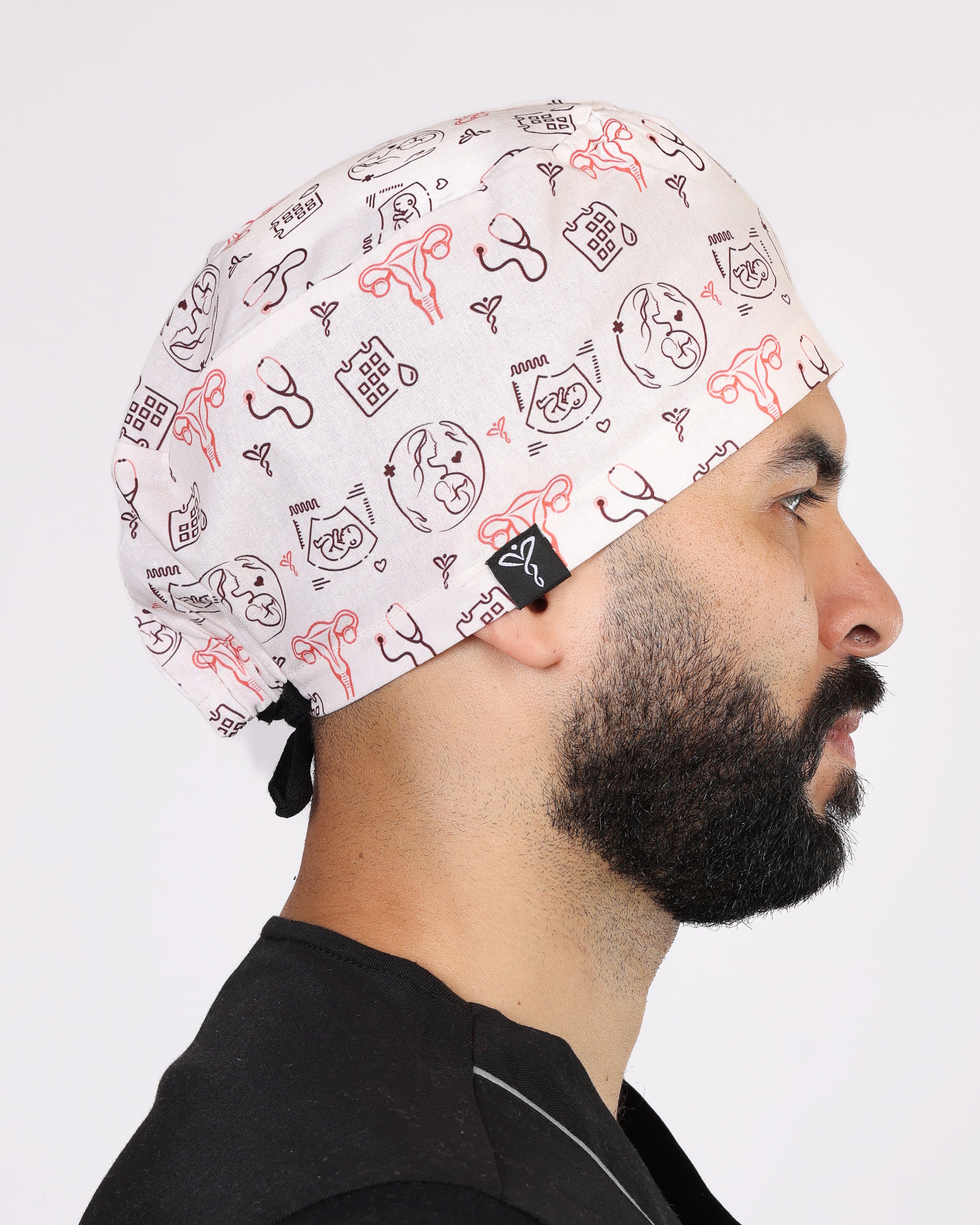 Calot Médical Unisexe – Motif Gynéco Rose Saumon