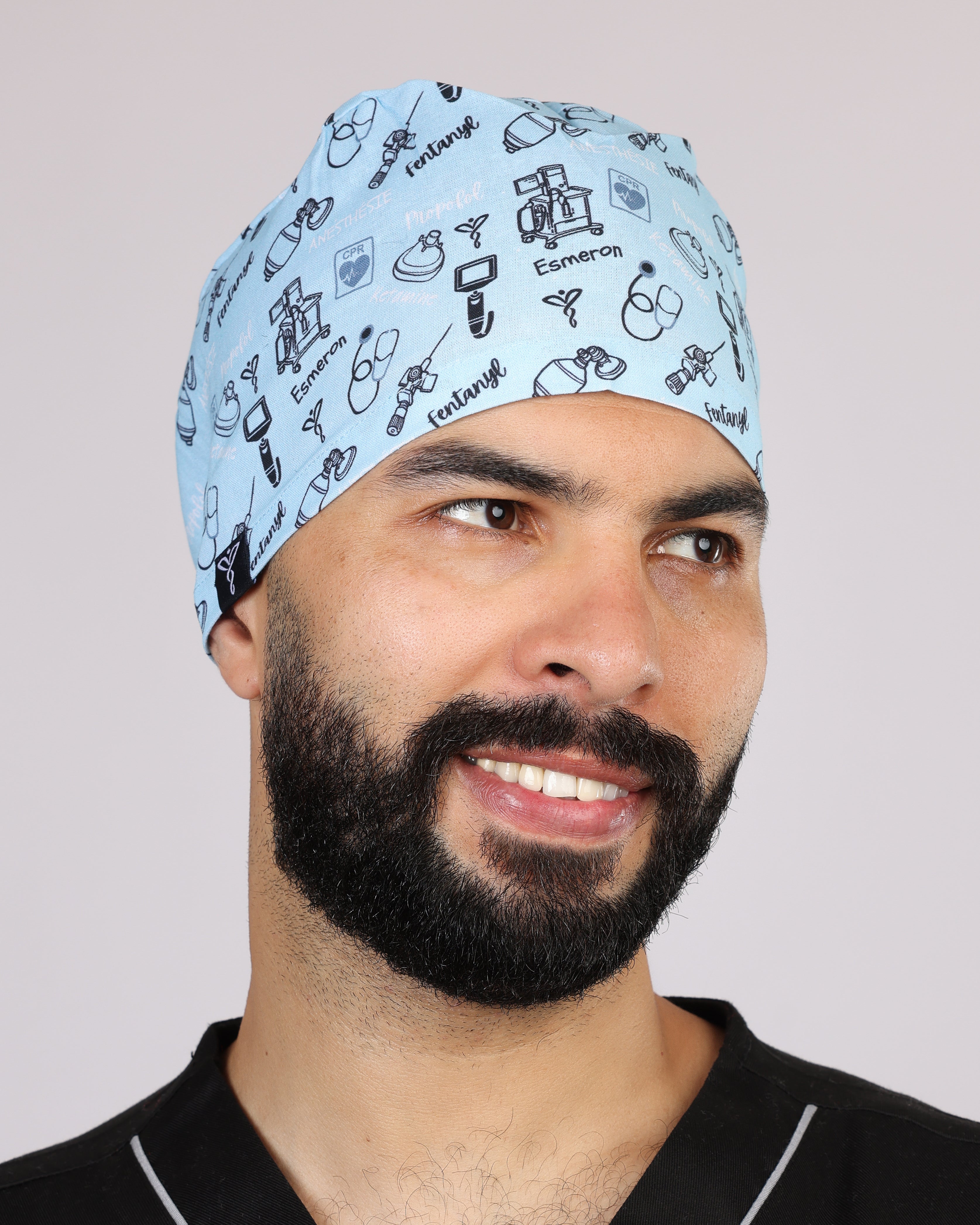 Calot Médical Unisexe – Motif Anesthésie Bleu Ciel