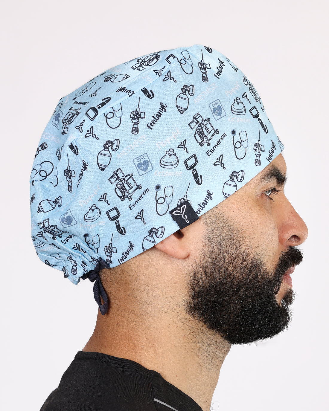 Calot Médical Unisexe – Motif Anesthésie Bleu Ciel