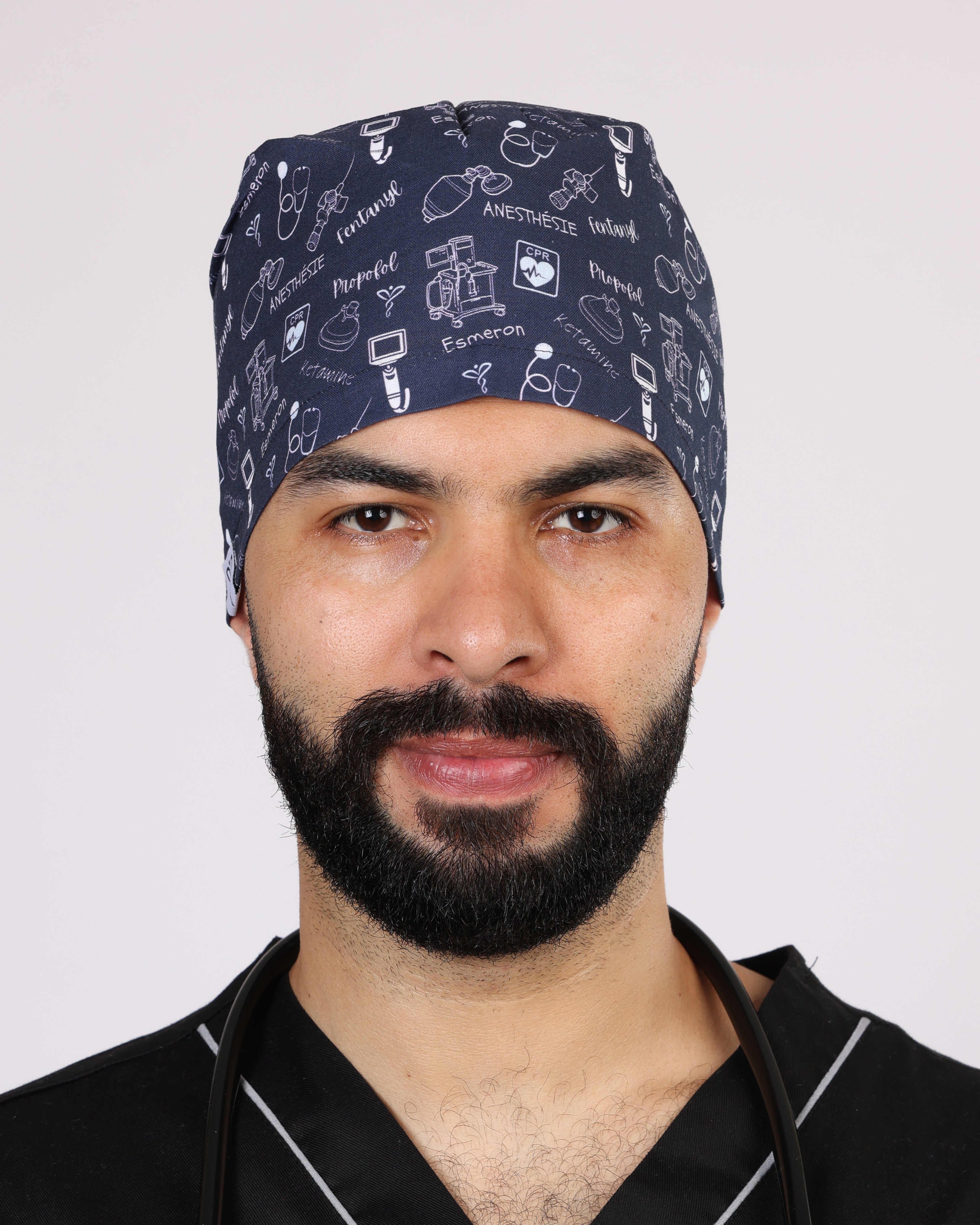 Calot Médical Unisexe – Motif Anesthésie Bleu Indigo