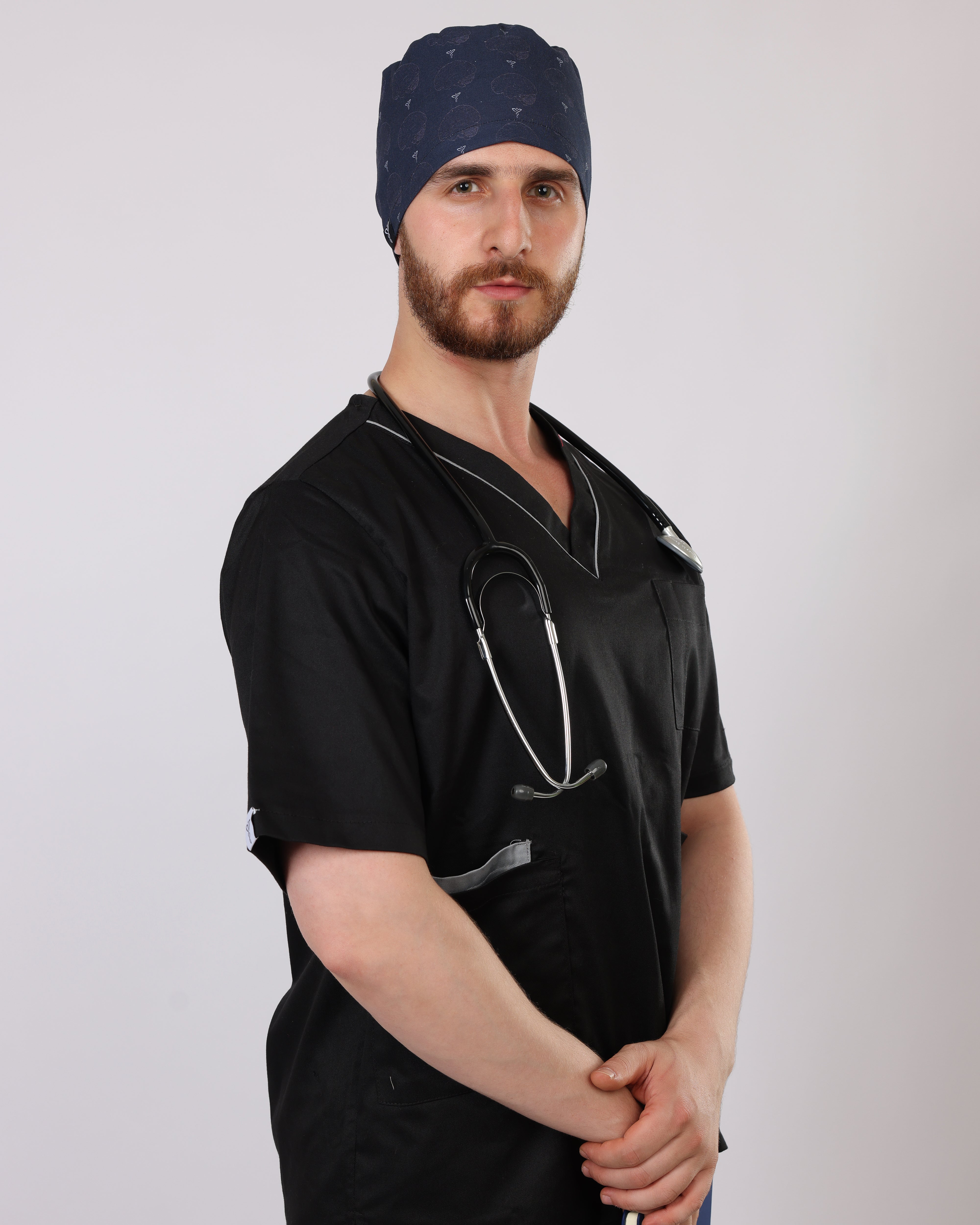 Calot Médical Unisexe –  Motif Brain Mood Indigo