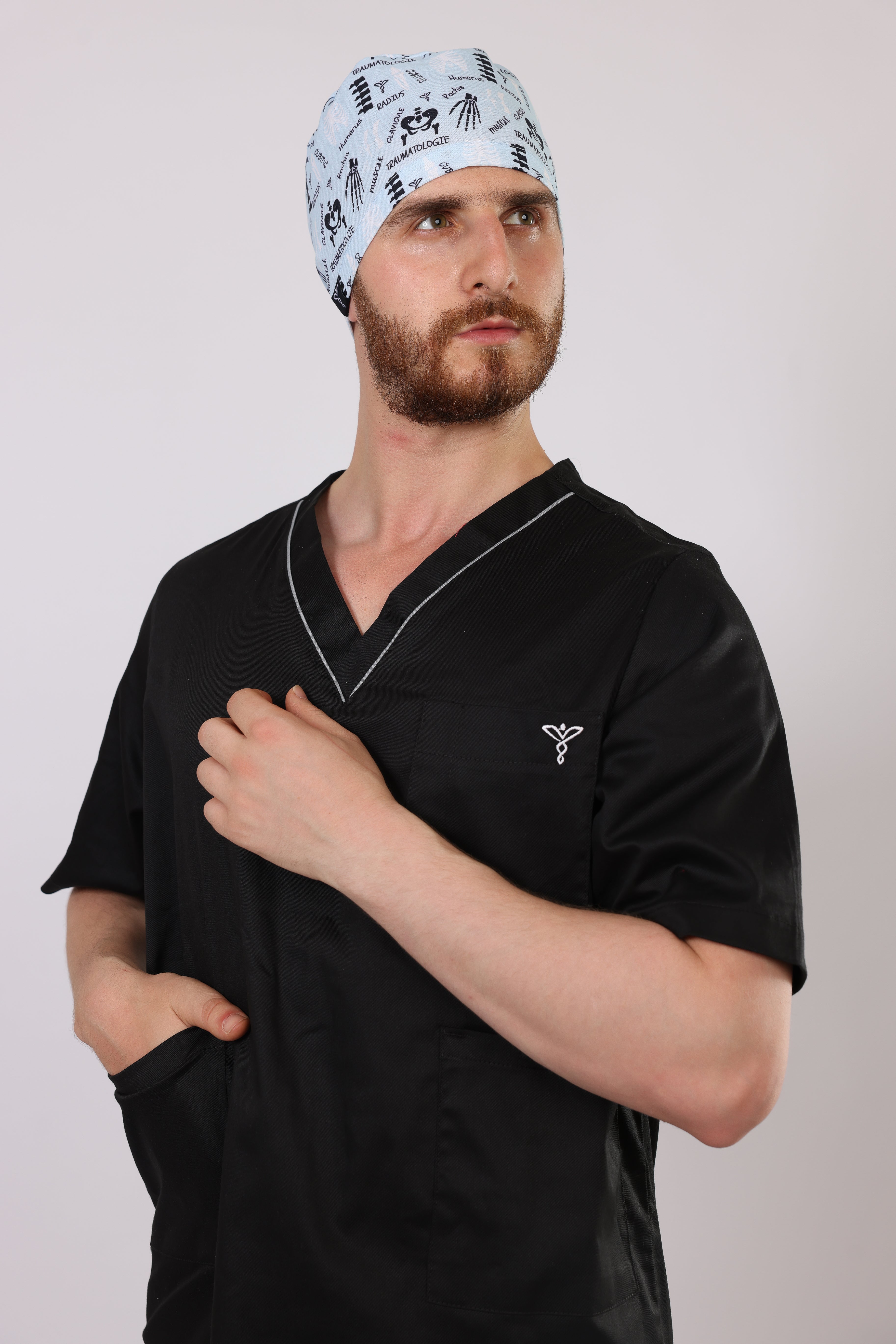 Calot Médical Unisexe –  Motif Traumato Bleu Glacier