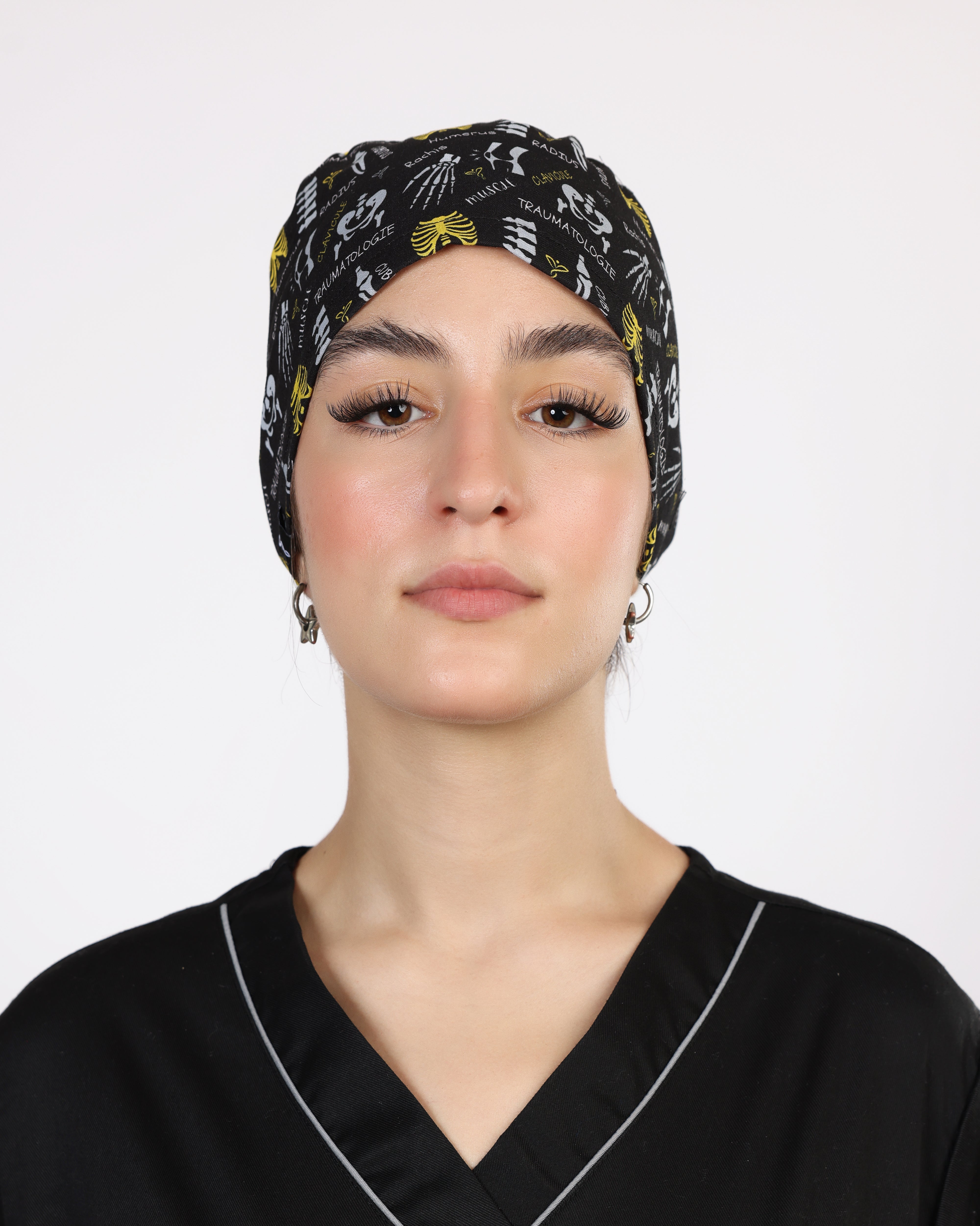 Calot Médical Unisexe –  Motif Traumato Noir