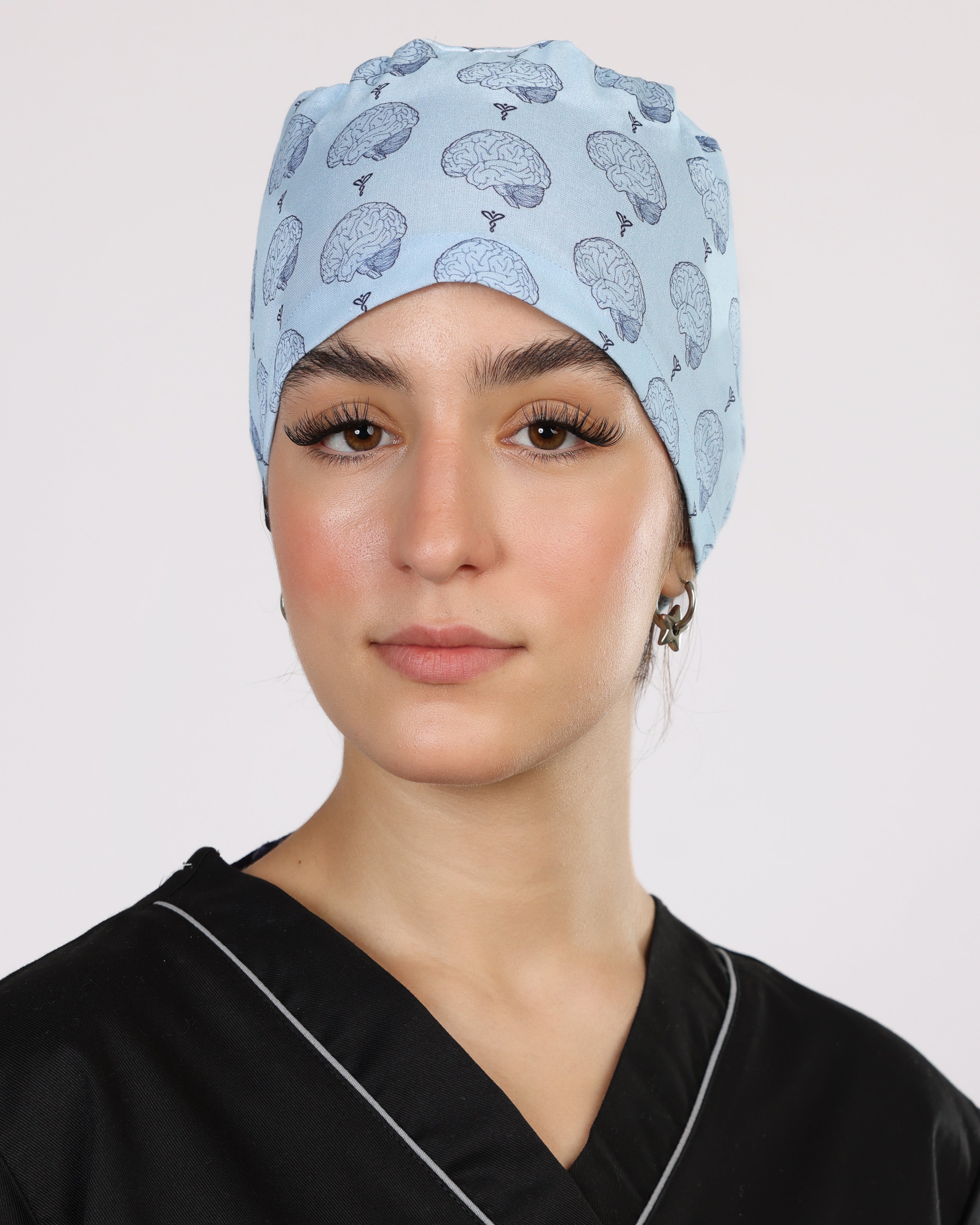 Calot Médical Unisexe –  Motif Brain Mood Bleu Ciel
