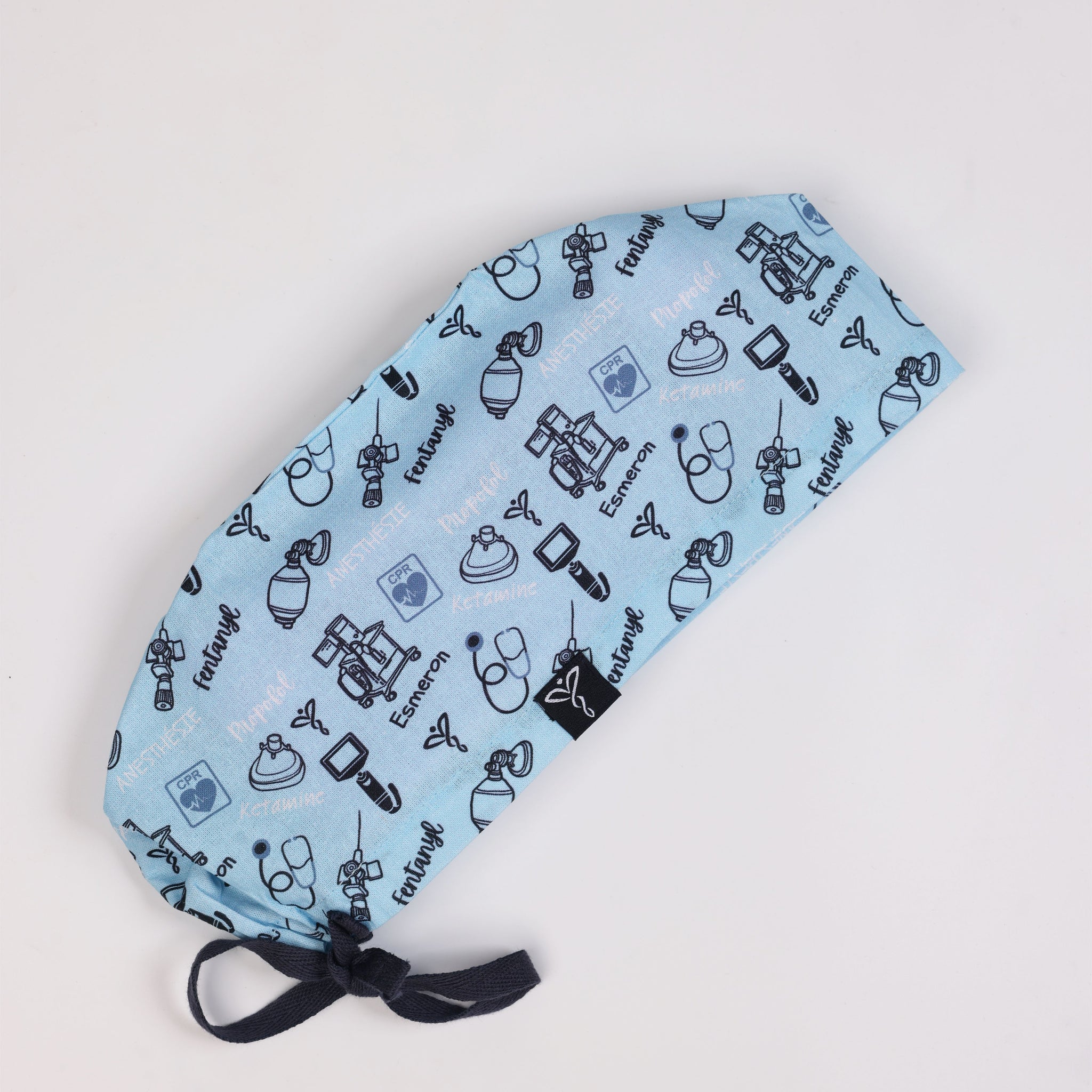 Calot Médical Unisexe – Motif Anesthésie Bleu Ciel