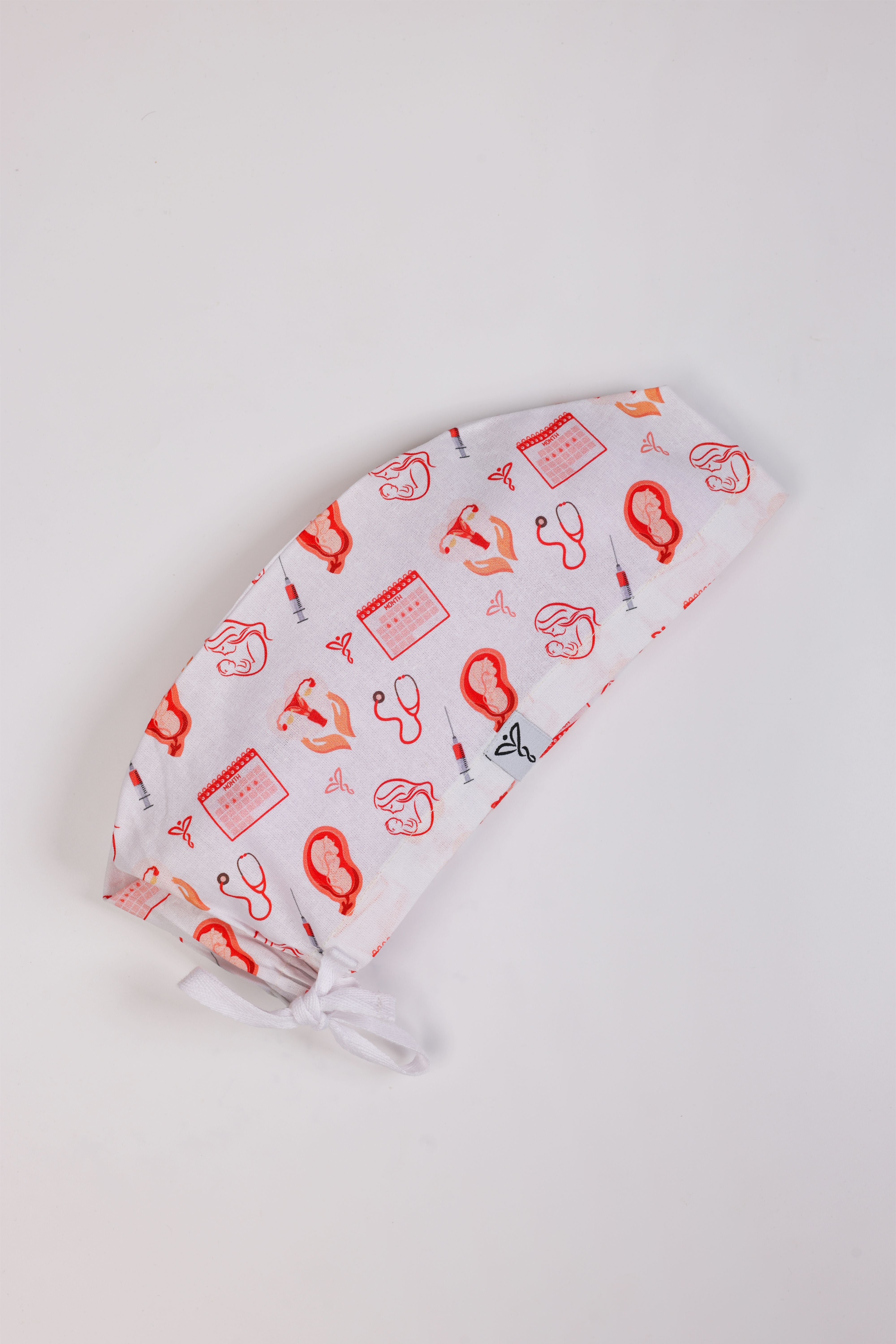 Calot Médical Unisexe – Motif Gynéco Blanc