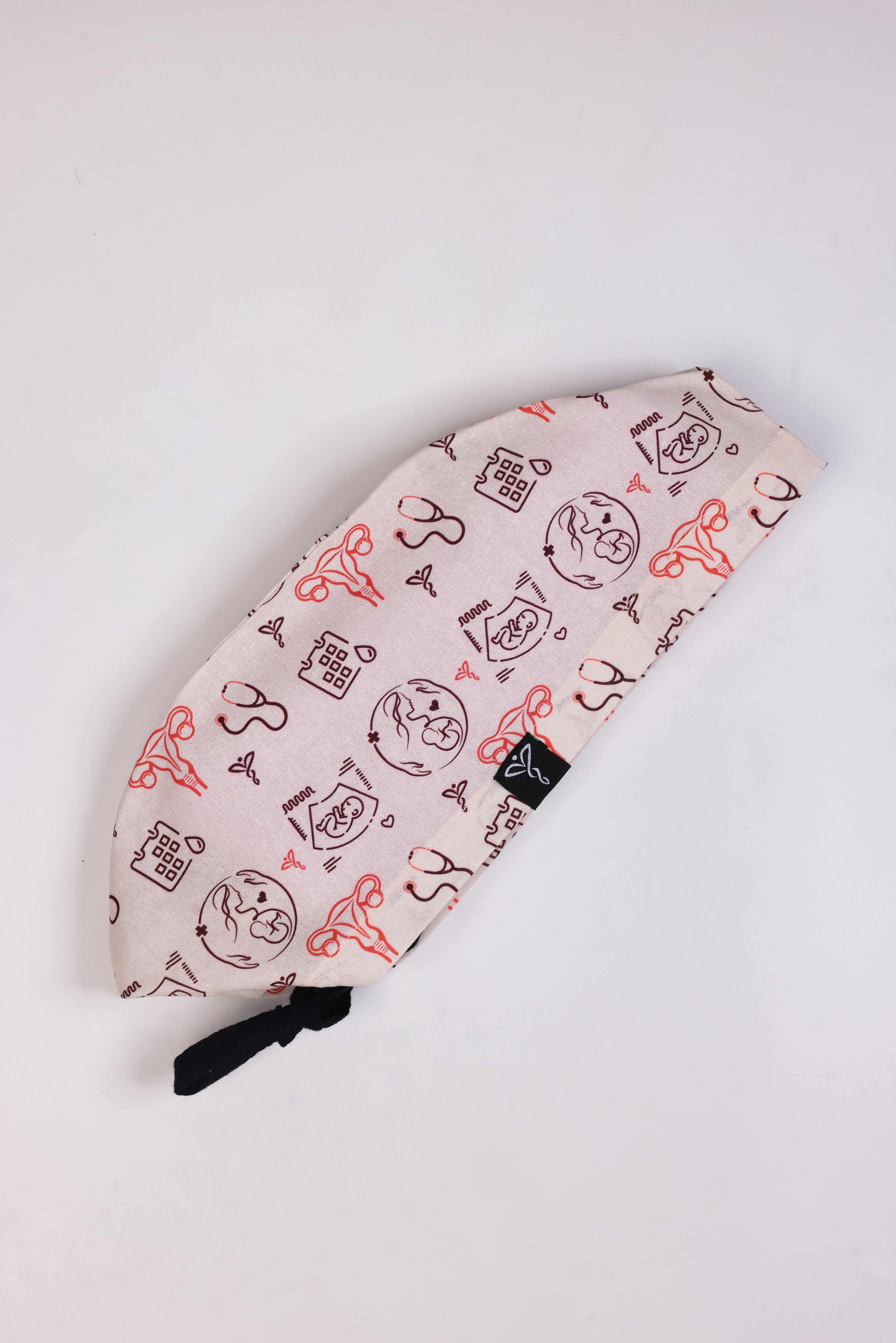 Calot Médical Unisexe – Motif Gynéco Rose Saumon
