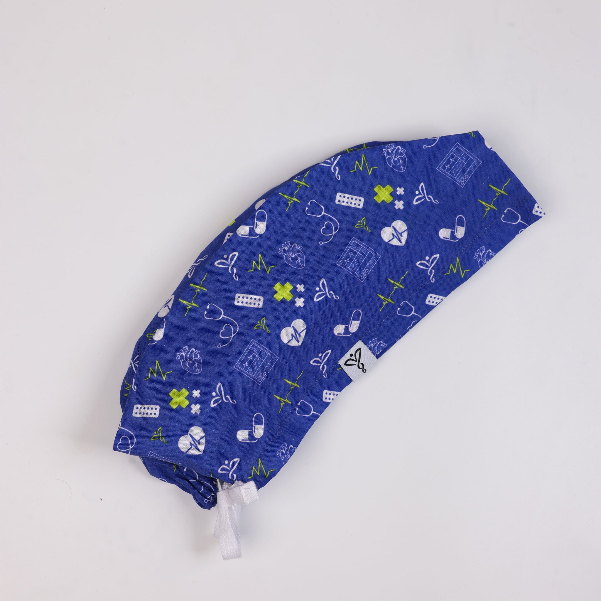 Calot Médical Unisexe –  Motif Heartbeat Bleu Roi