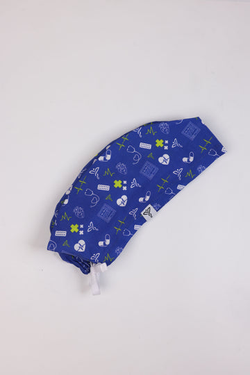 Calot Médical Unisexe –  Motif Heartbeat Bleu Roi