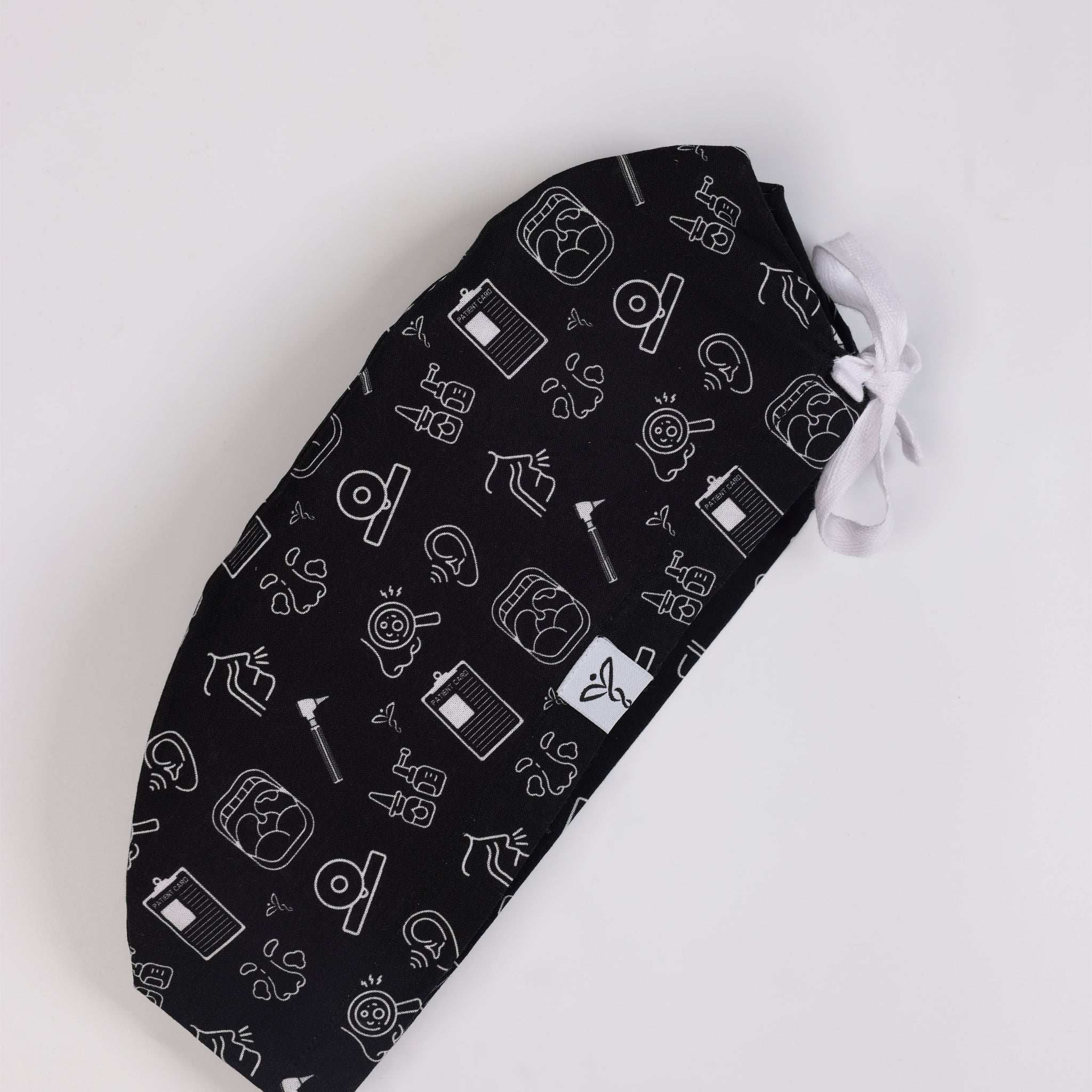 Calot Médical Unisexe –  Motif ORL Noir