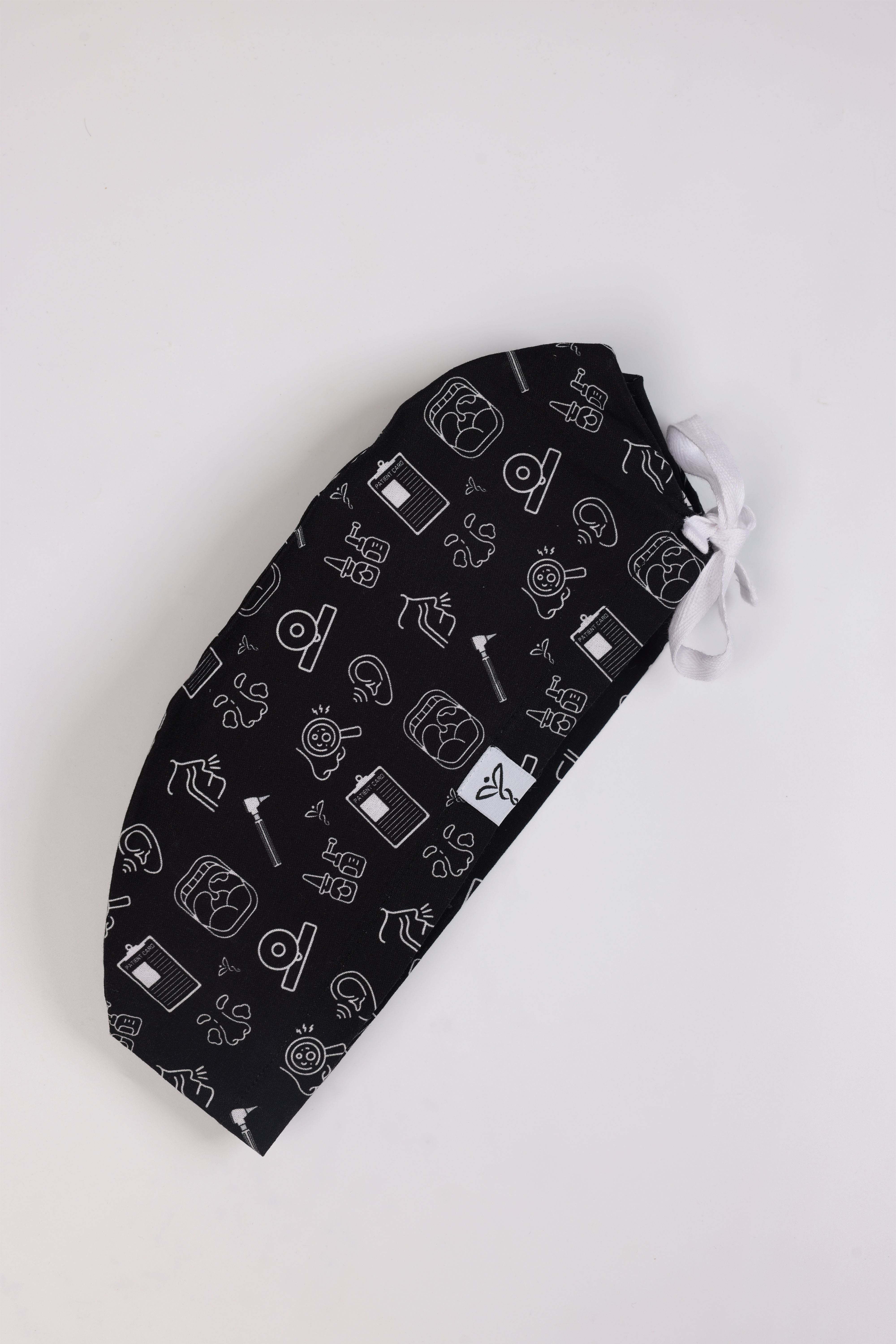 Calot Médical Unisexe –  Motif ORL Noir