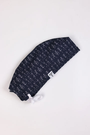 Calot Médical Unisexe – Motif Squelettes Bleu Indigo